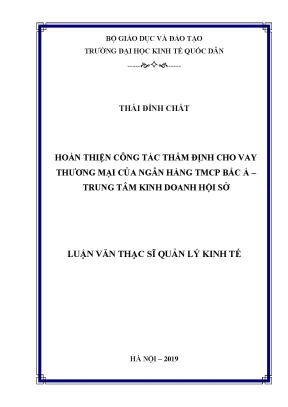 Hoàn thiện công tác thẩm định cho vay thương mại tại