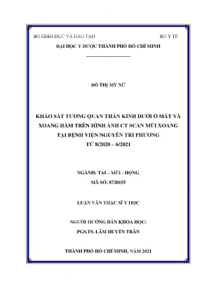 Khảo Sát Tương Quan Thần Kinh Dưới Ổ Mắt và Xoang Hàm