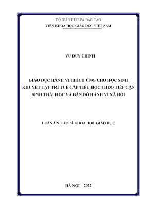Giáo Dục Hành Vi Thích Ứng Cho Học Sinh Khuyết Tật Trí 