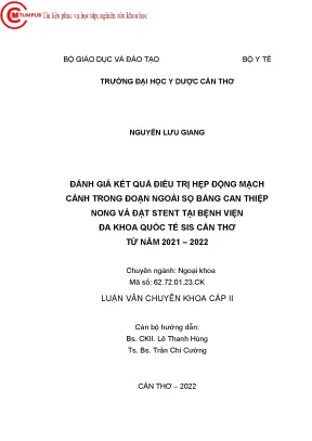 Đánh Giá Kết Quả Can Thiệp Nong và Đặt Stent Động Mạch
