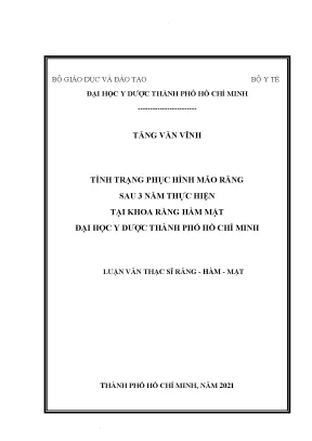 Tình Trạng Phục Hình Mão Răng Sau 3 Năm Tại Khoa Răng