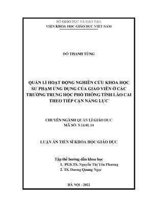Quản lý nghiên cứu khoa học sư phạm ứng dụng tại trường