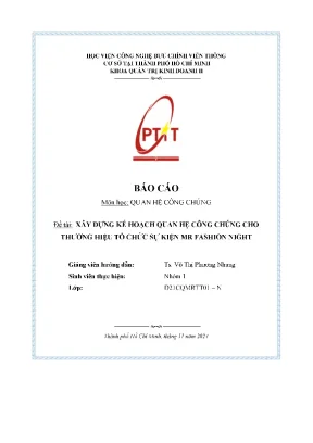 Kế Hoạch Quan Hệ Công Chúng Cho Sự Kiện Thời Trang MR