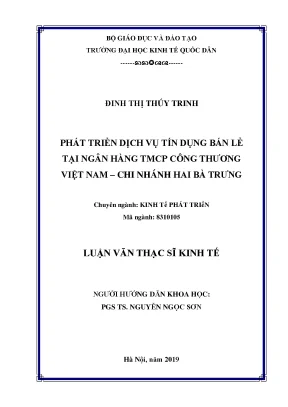 Phát Triển Dịch Vụ Tín Dụng Bán Lẻ Tại Ngân Hàng TMCP
