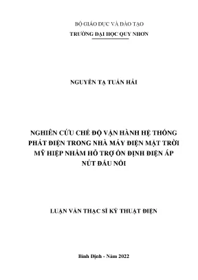 Nghiên Cứu Vận Hành Hệ Thống Phát Điện Tại Nhà Máy Điện