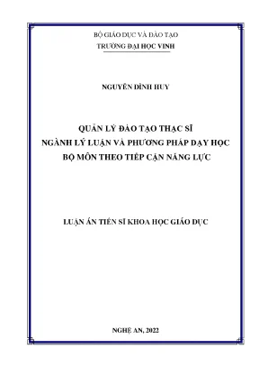 Quản Lý Đào Tạo Thạc Sĩ Ngành Lý Luận và Phương Pháp Dạy