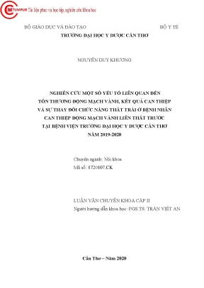 Nghiên Cứu Tổn Thương Động Mạch Vành và Thay Đổi Chức