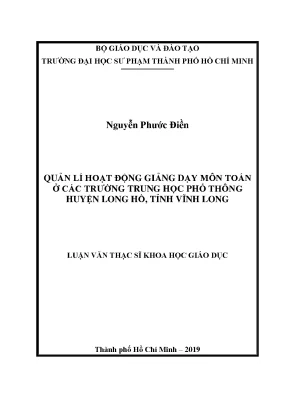 Quản Lý Hoạt Động Giảng Dạy Môn Toán Tại Trường Trung