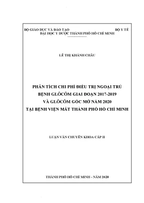 Phân Tích Chi Phí Điều Trị Ngoại Trú Bệnh Glôcôm Tại