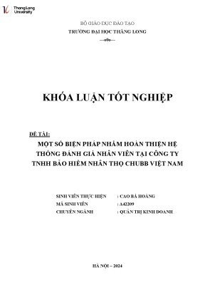 Cải Tiến Hệ Thống Đánh Giá Nhân Viên Tại Chubb Việt Nam