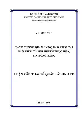 Tăng Cường Quản Lý Nợ Bảo Hiểm Tại Bảo Hiểm Xã Hội Huyện 