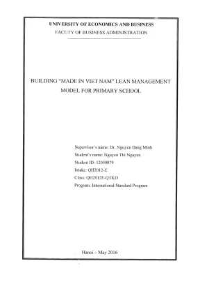 Mô Hình Quản Lý Lean 'Made in Vietnam' Trong Giáo Dục 