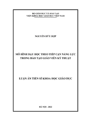 Mô Hình Dạy Học Theo Tiếp Cận Năng Lực Trong Đào Tạo 
