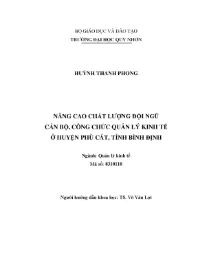 Nâng Cao Chất Lượng Đội Ngũ Cán Bộ Quản Lý Kinh Tế Tại