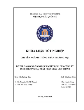 Nâng Cao Năng Lực Cạnh Tranh Của Công Ty TNHH Thương Mại