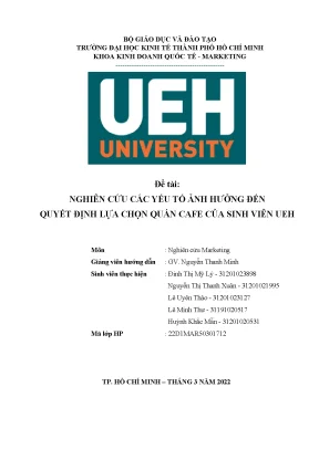 Nghiên Cứu Các Yếu Tố Ảnh Hưởng Đến Quyết Định Lựa Chọn