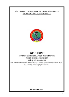 Giáo Trình Kỹ Thuật Lắp Đặt Điện Gia Dụng