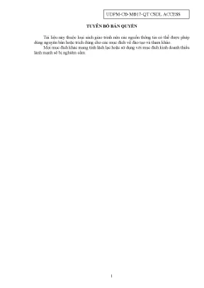 Giáo Trình Quản Trị Cơ Sở Dữ Liệu Với Microsoft Access