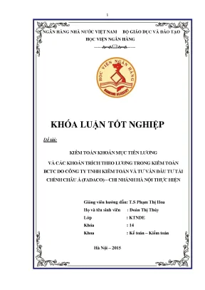 Kiểm Toán Khoản Mục Tiền Lương và Các Khoản Trích Theo