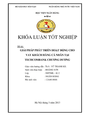 Giải Pháp Phát Triển Hoạt Động Cho Vay Khách Hàng Cá