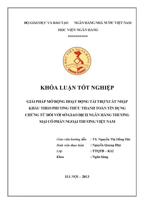Giải Pháp Mở Rộng Tài Trợ Xuất Nhập Khẩu Qua Thanh Toán