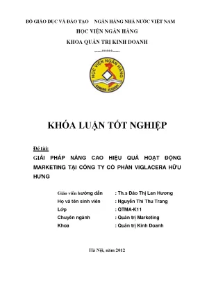 Giải Pháp Nâng Cao Hiệu Quả Marketing Tại Công Ty Cổ