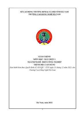 Giáo Trình Máy Điện 1: Hướng Dẫn Học Tập Cho Sinh Viên 
