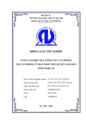 Nâng Cao Hiệu Quả Công Tác Văn Phòng Tại Ủy Ban Nhân Dân
