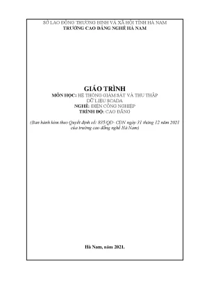 Giáo Trình Hệ Thống Giám Sát SCADA Trong Đào Tạo Nghề 