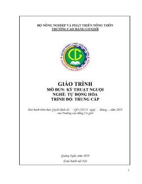 Giáo Trình Kỹ Thuật Nguội Trung Cấp: Tự Động Hóa