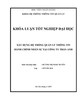 Xây Dựng Hệ Thống Quản Lý Thông Tin Hành Chính Nhân Sự