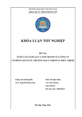Giải pháp nâng cao năng lực cạnh tranh công ty Phúc Thịnh