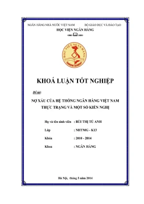 Thực trạng nợ xấu trong hệ thống ngân hàng Việt Nam và