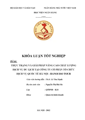 Nâng Cao Chất Lượng Dịch Vụ Du Lịch Tại HANOI ISO TOUR