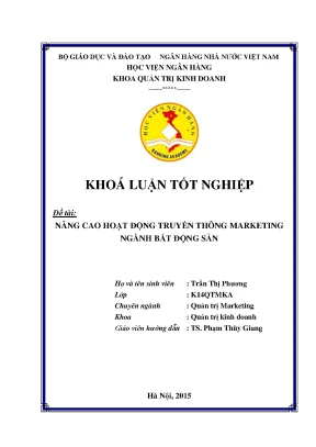 Nâng Cao Hoạt Động Truyền Thông Marketing Ngành Bất Động Sản