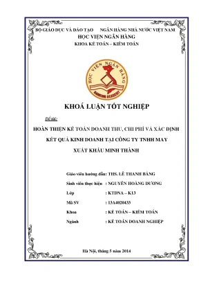 Hoàn thiện kế toán doanh thu, chi phí và kết quả kinh