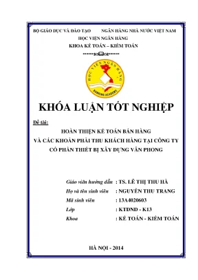 Hoàn thiện kế toán bán hàng và quản lý khoản phải thu