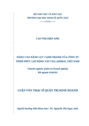 Nâng Cao Năng Lực Cạnh Tranh Cho Công Ty TNHH Phúc Lợi
