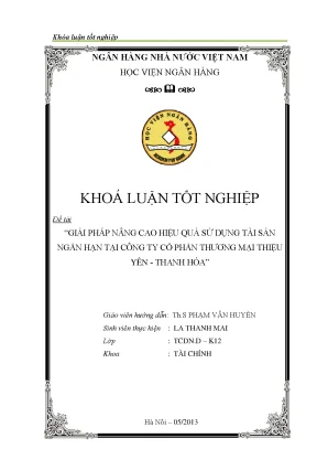 Giải Pháp Tối Ưu Hiệu Quả Sử Dụng Tài Sản Ngắn Hạn Tại