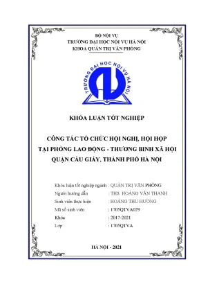 Công Tác Tổ Chức Hội Nghị Tại Phòng Lao Động - Thương