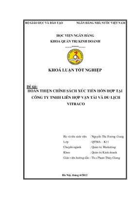 Hoàn thiện chính sách xúc tiến hỗn hợp tại công ty Vitraco