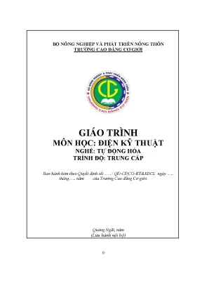 Giáo Trình Điện Kỹ Thuật Tự Động Hóa Trung Cấp