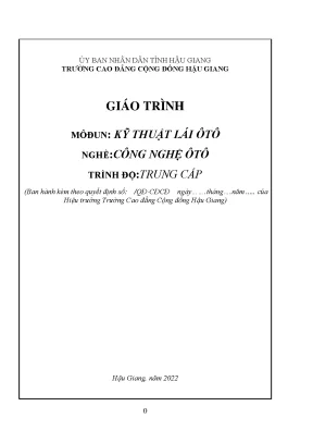 Giáo Trình Kỹ Thuật Lái Ô Tô - Trường Cao Đẳng Cộng Đồng