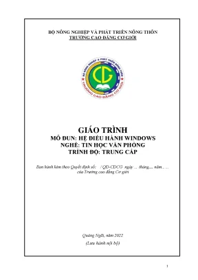 Giáo Trình Hệ Điều Hành Windows Dành Cho Sinh Viên Tin 