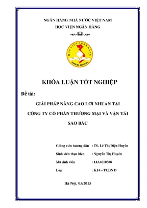 Giải Pháp Tăng Lợi Nhuận Cho Công Ty Cổ Phần Thương Mại