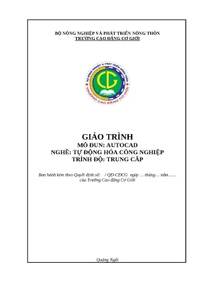 Giáo Trình AutoCAD cho Nghề Tự Động Hóa Công Nghiệp 