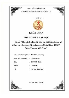 Phân Tích Hệ Thống Tiền Gửi Tiết Kiệm Trong Core Banking