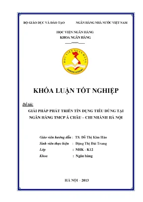 Giải Pháp Phát Triển Tín Dụng Tiêu Dùng Tại Ngân Hàng