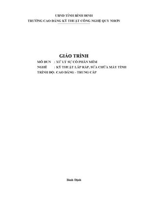 Giáo Trình Xử Lý Sự Cố Phần Mềm Cho Nghề Kỹ Thuật Sửa 