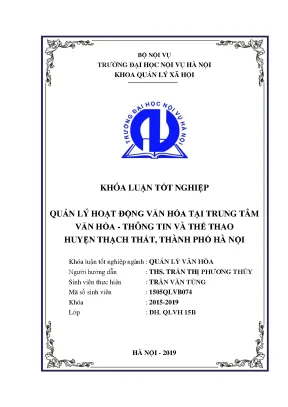 Quản Lý Hoạt Động Văn Hóa Tại Trung Tâm Văn Hóa Thông